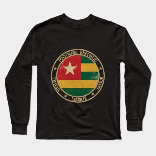 Vintage Togolese Republic Togo Africa African Flag Long Sleeve T-Shirt